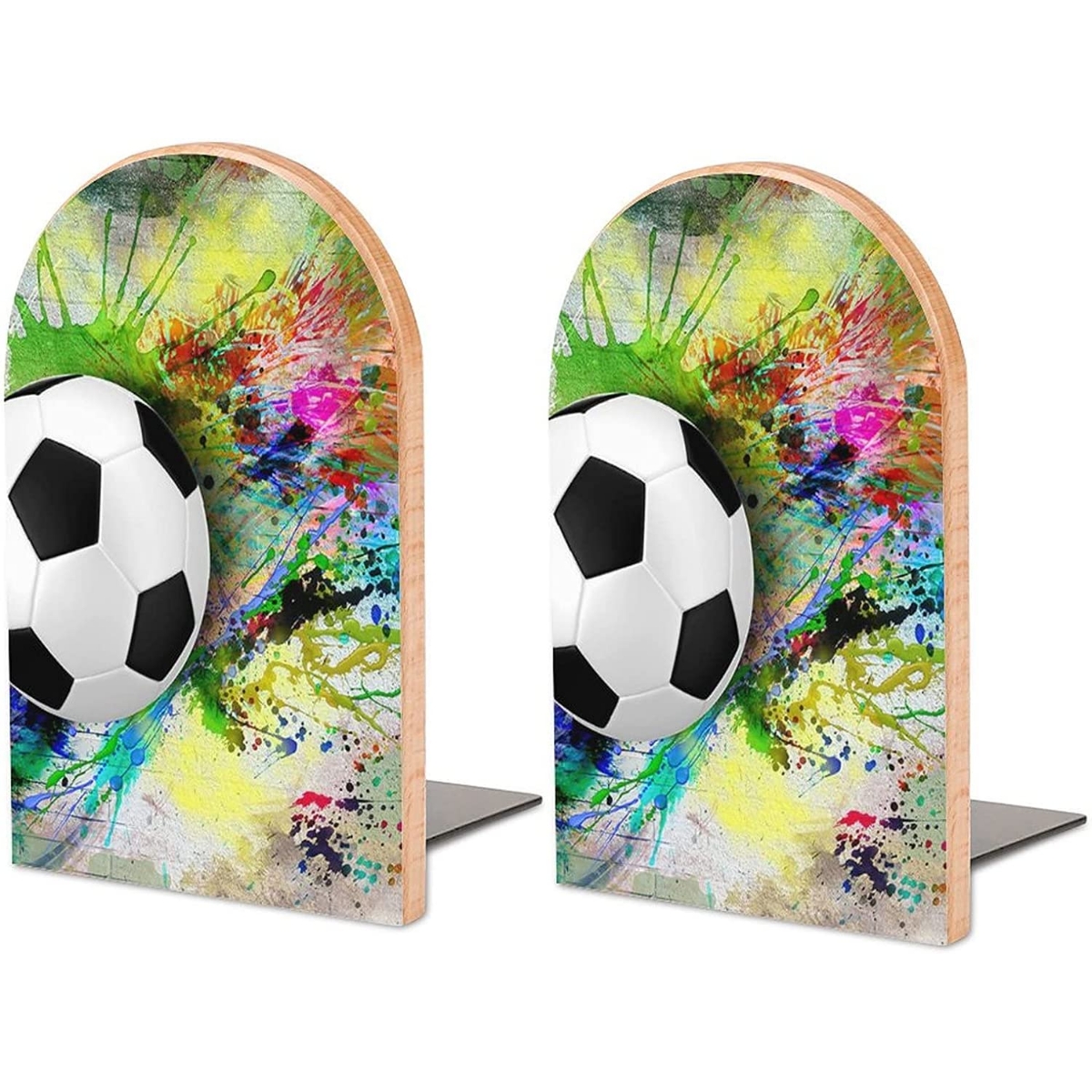Sujetalibros de fútbol pintura de colores