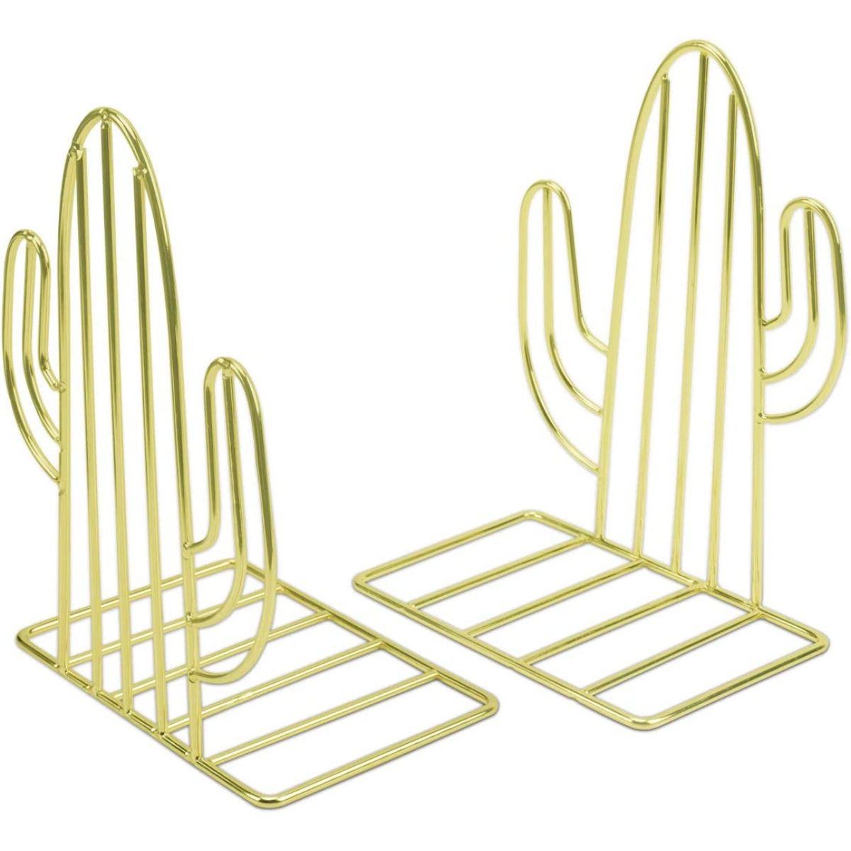 Sujetalibros metal dorado cactus